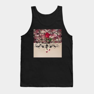 Vintage Rose and Butterfly Tank Top